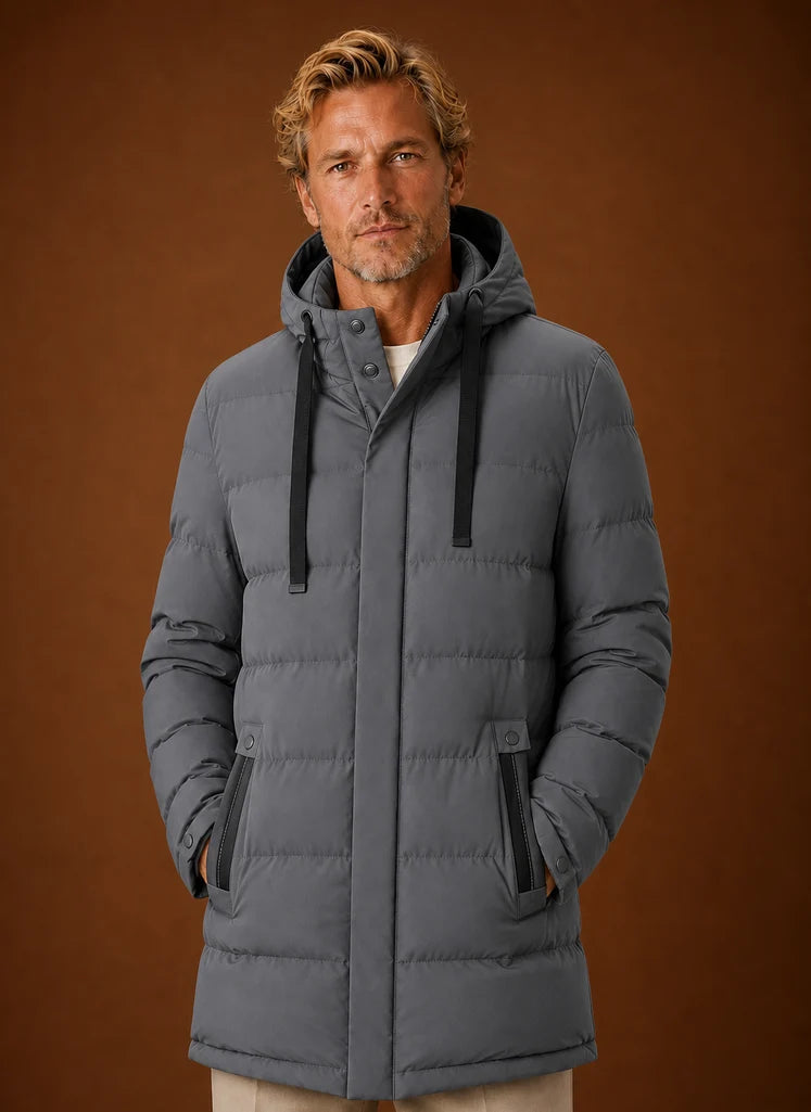 Men's Long Hooded Insulated Puffer Jacket for Cold Weather 8