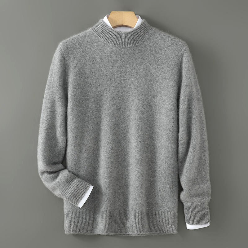 Men's Loose Fit Mock Neck Pullover Sweater for Everyday Comfort 0