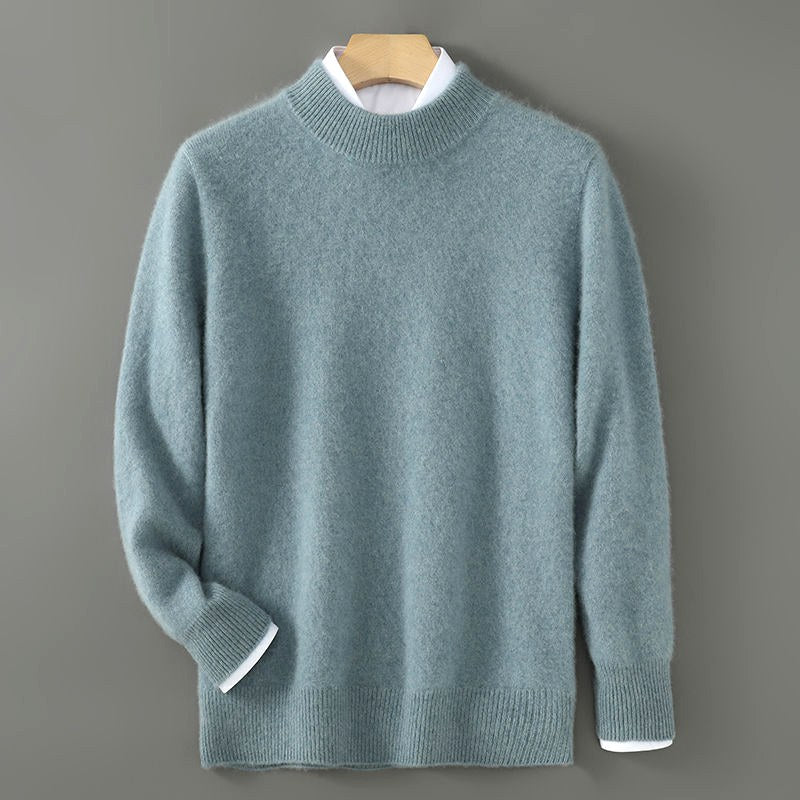 Men's Loose Fit Mock Neck Pullover Sweater for Everyday Comfort 2