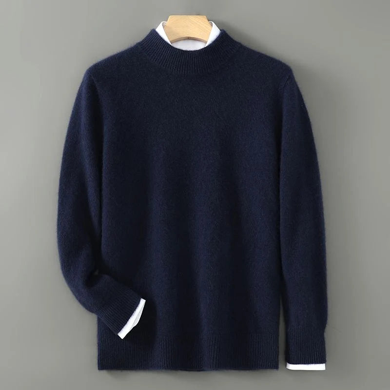 Men's Loose Fit Mock Neck Pullover Sweater for Everyday Comfort 3