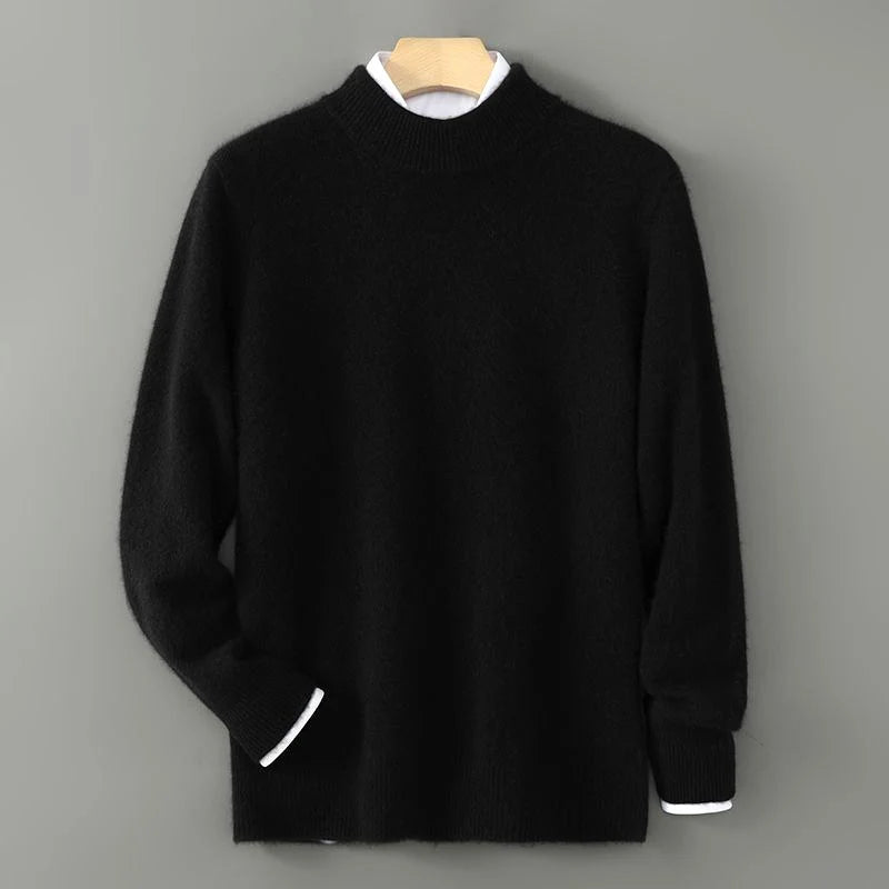Men's Loose Fit Mock Neck Pullover Sweater for Everyday Comfort 4