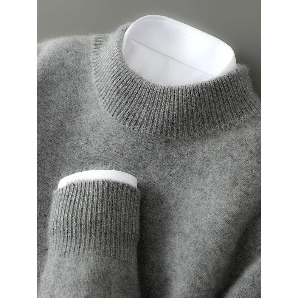 Men's Loose Fit Mock Neck Pullover Sweater for Everyday Comfort 5