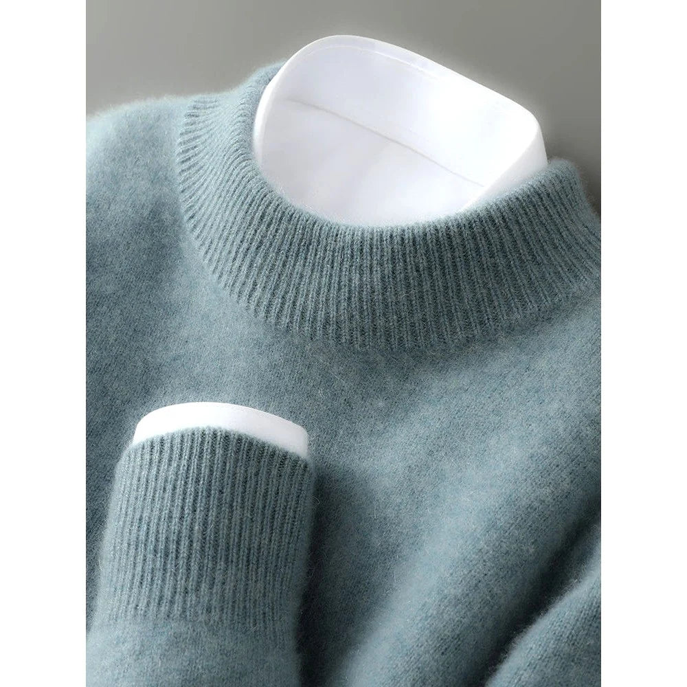 Men's Loose Fit Mock Neck Pullover Sweater for Everyday Comfort 7
