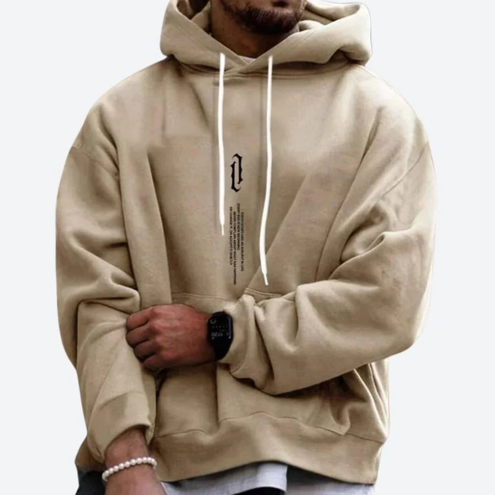 Men's Oversized Graphic Hoodie with Relaxed Fit and Pullover Design 2