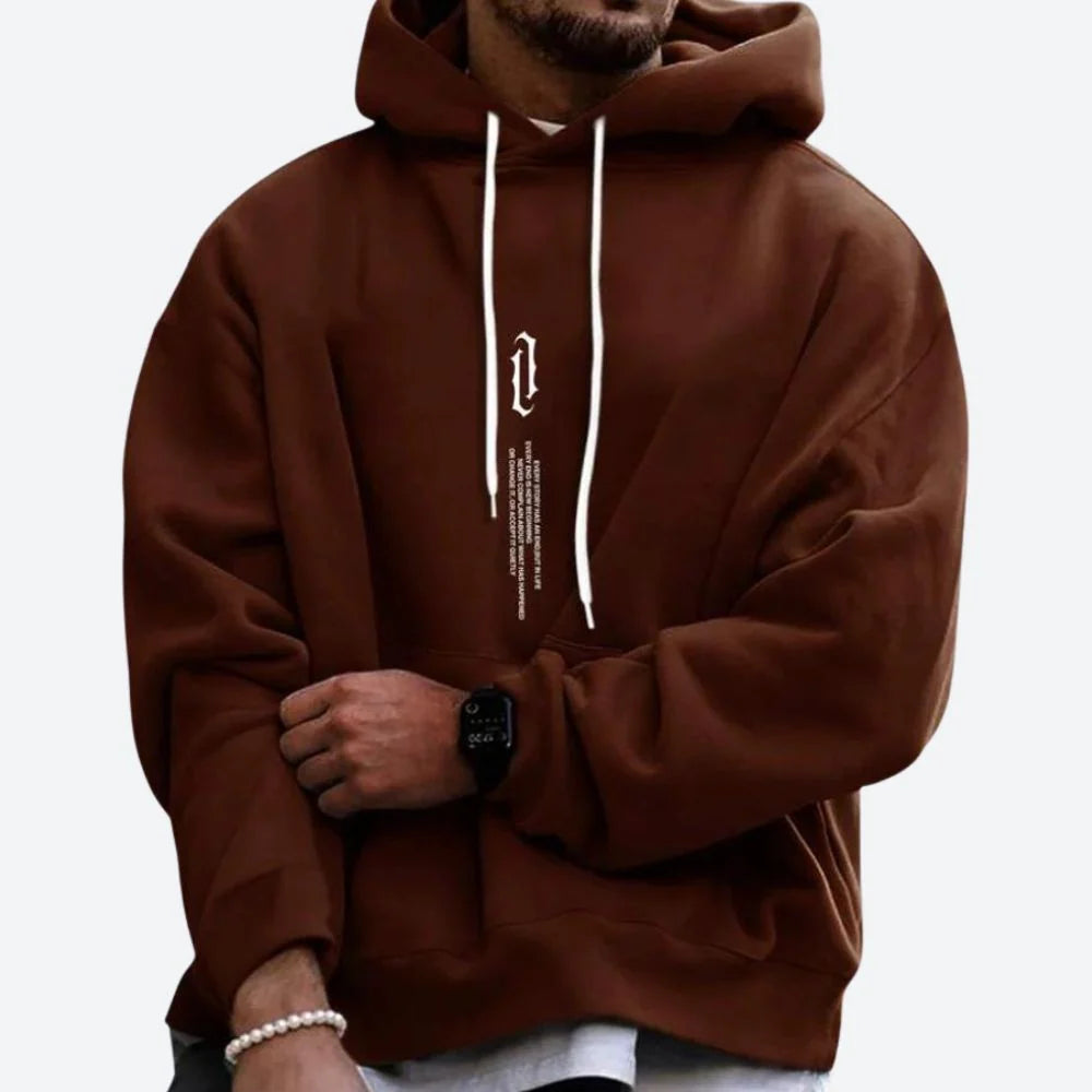 Men's Oversized Graphic Hoodie with Relaxed Fit and Pullover Design 3