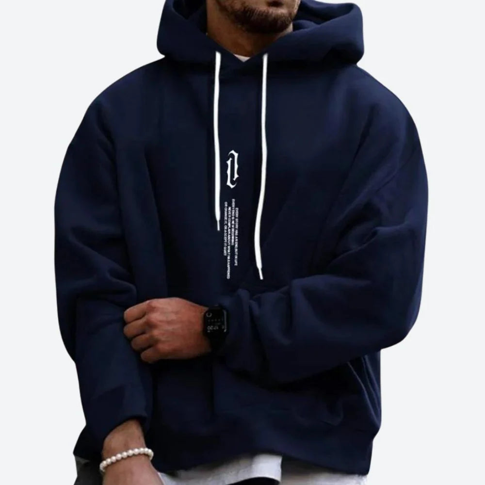 Men's Oversized Graphic Hoodie with Relaxed Fit and Pullover Design 4