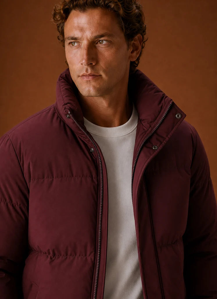 Men's Oversized Puffer Jacket with Quilted Design for Winter Wear 7
