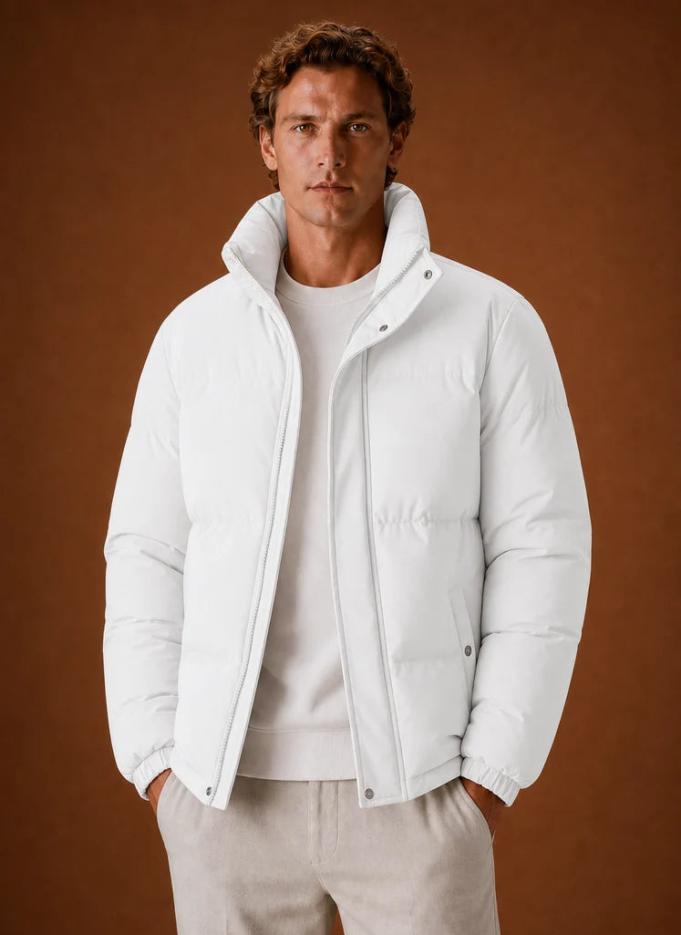 Men's Oversized Puffer Jacket with Quilted Design for Winter Wear 8