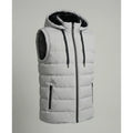 Men's Padded Hooded Bodywarmer with Fleece Lining and Zip Pockets 0