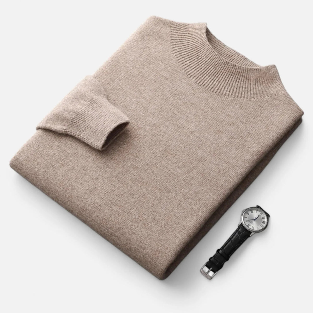 Men's Pure Wool Half Zip Sweater in Chunky Knit for Cold Weather 3