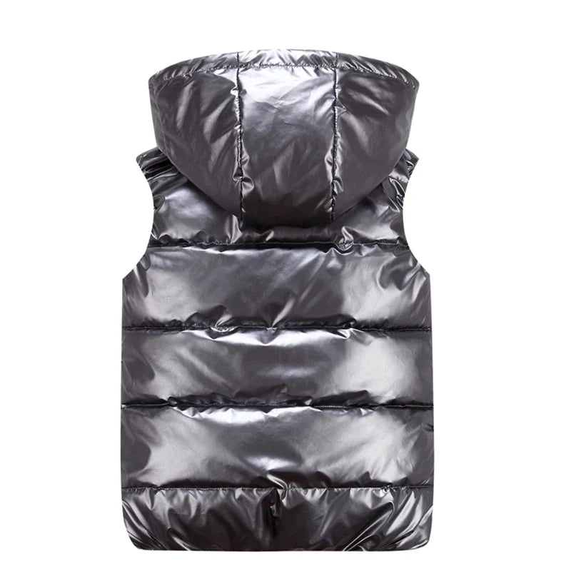 Men's Quilted Cotton Bodywarmer with Hood and Zippered Pockets 5