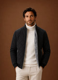 Men's Quilted Fleece-Lined Winter Jacket with Zip Pockets 0