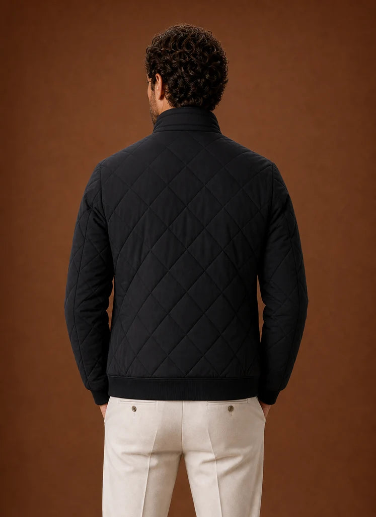 Men's Quilted Fleece-Lined Winter Jacket with Zip Pockets 1