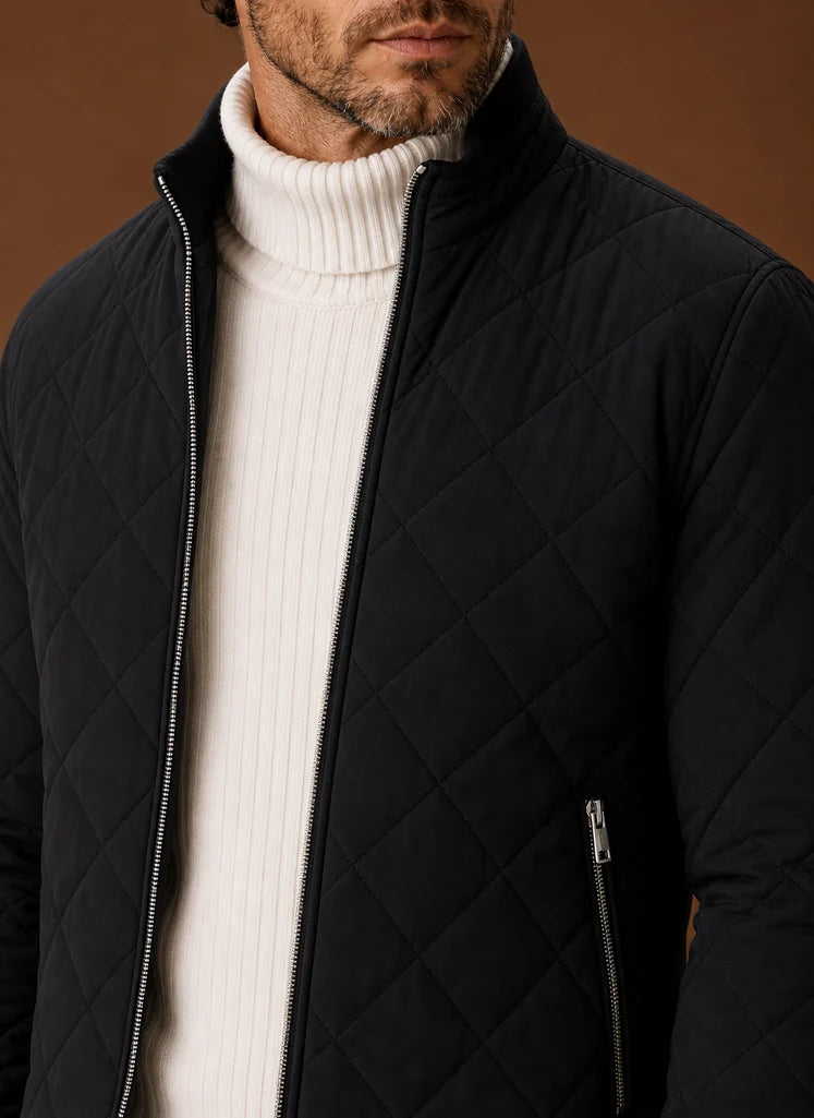Men's Quilted Fleece-Lined Winter Jacket with Zip Pockets 3