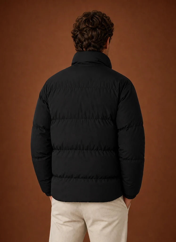 Men's Quilted Puffer Jacket with Zip Closure and Hand Pockets 6