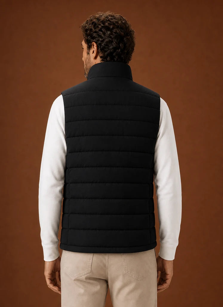 Men's Quilted Puffer Vest with Stand Collar for Layering and Warmth 7