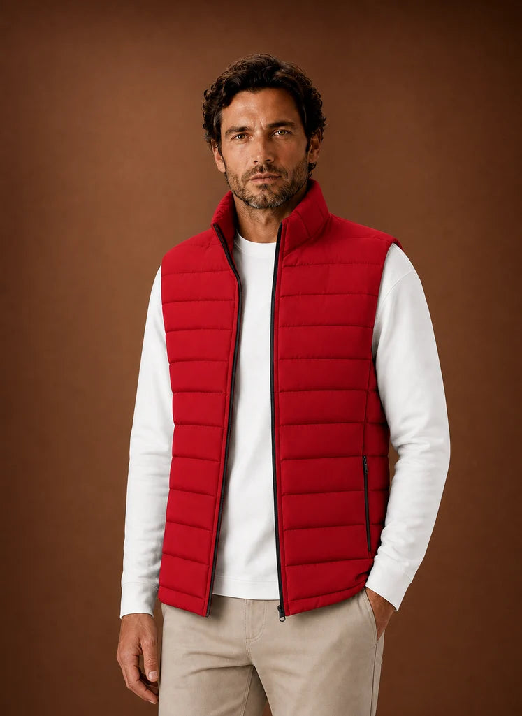 Men's Quilted Puffer Vest with Stand Collar for Layering and Warmth 9
