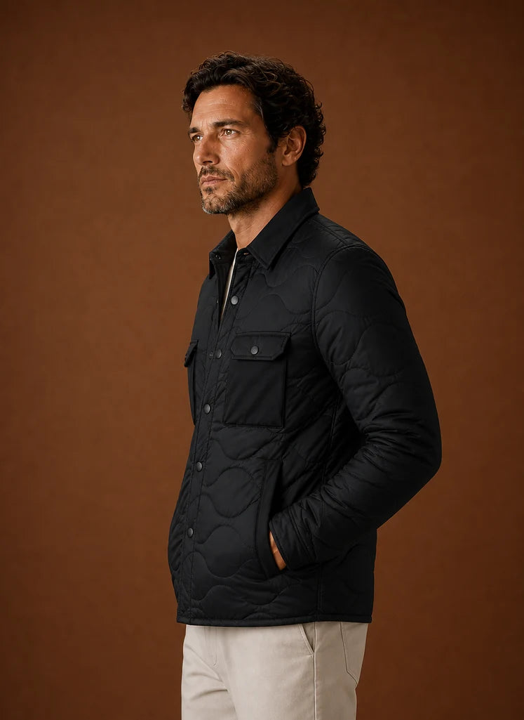 Men's Quilted Shirt Jacket for Lightweight Layering and Versatile Style 1