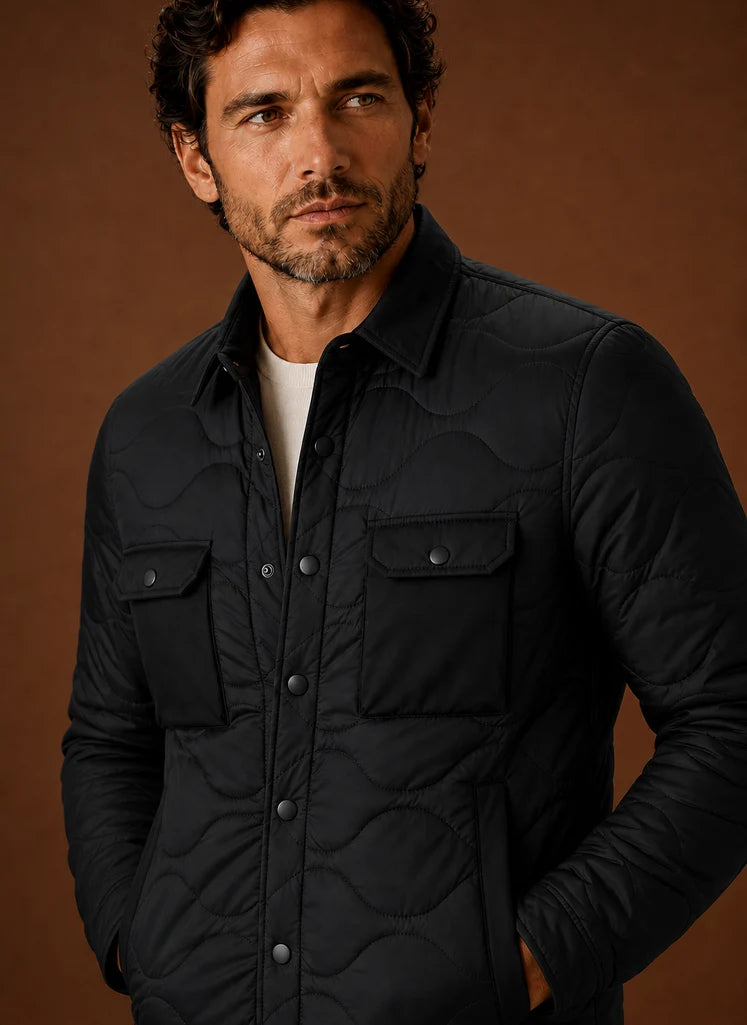 Men's Quilted Shirt Jacket for Lightweight Layering and Versatile Style 3