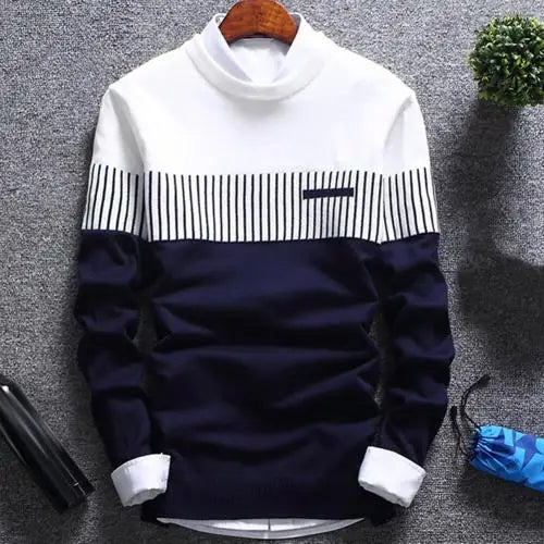 Men's Regular Fit Knit Sweater with Round Neck and Long Sleeves 3