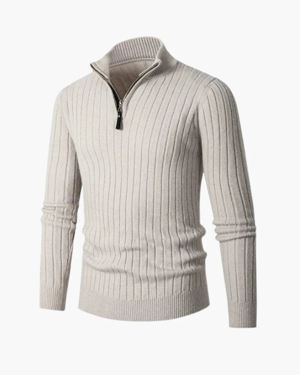 Men's Ribbed Half-Zip Pullover for Versatile Layering and Comfort 0