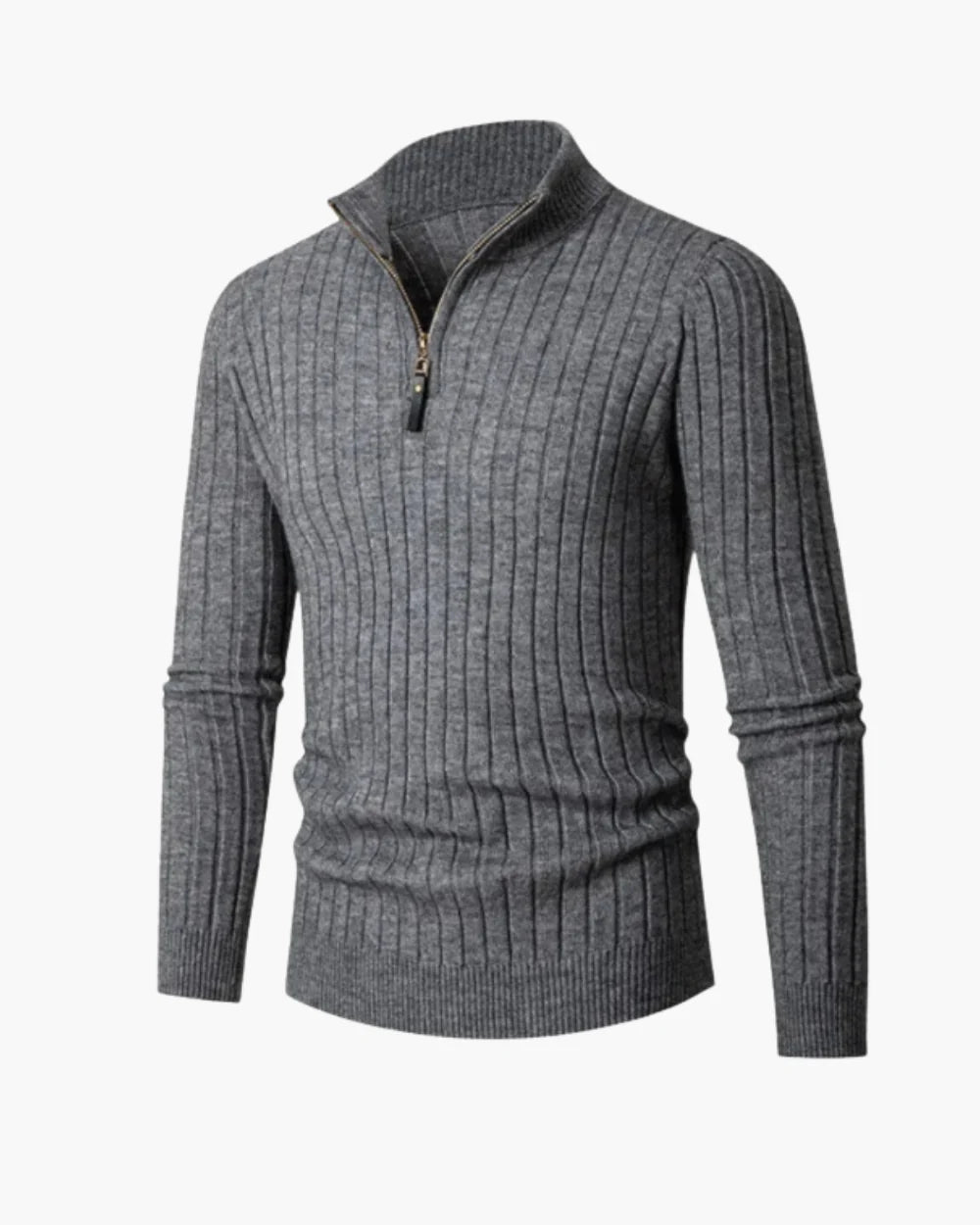 Men's Ribbed Half-Zip Pullover for Versatile Layering and Comfort 1