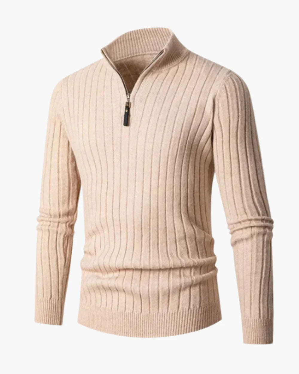 Men's Ribbed Half-Zip Pullover for Versatile Layering and Comfort 3