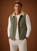Men's Sherpa-Lined Corduroy Vest with Hand Pockets for Layering 0