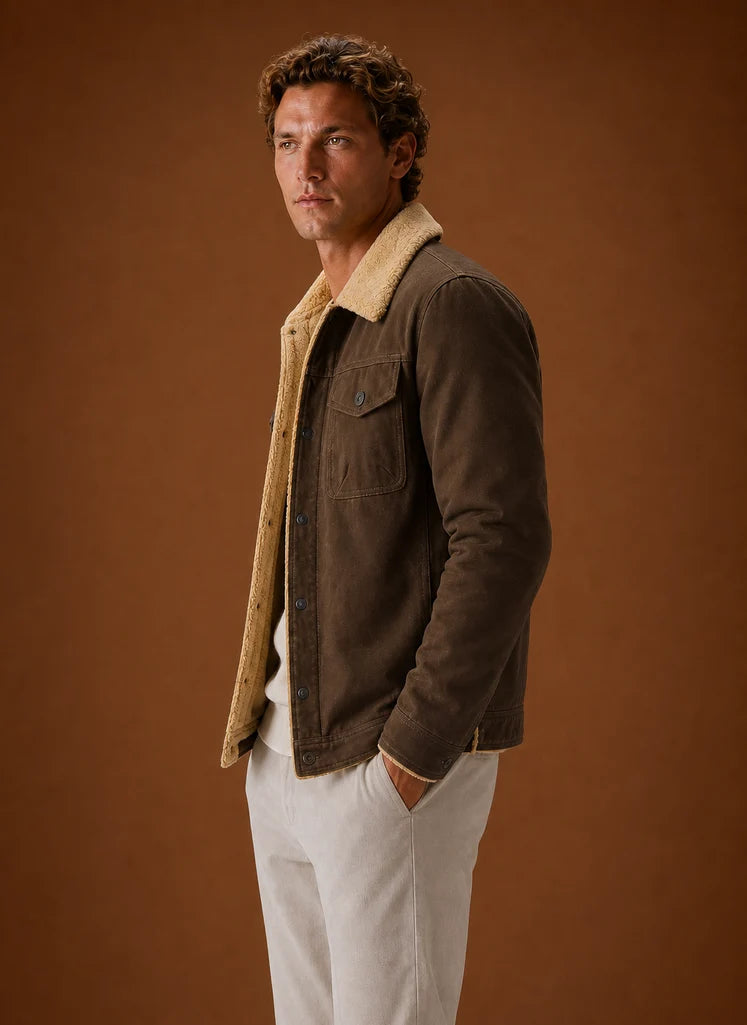 Men's Sherpa-Lined Fleece Jacket for Casual Winter Wear 1
