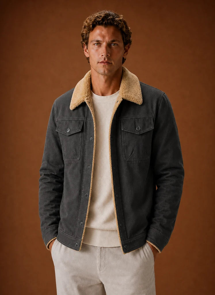 Men's Sherpa-Lined Fleece Jacket for Casual Winter Wear 10
