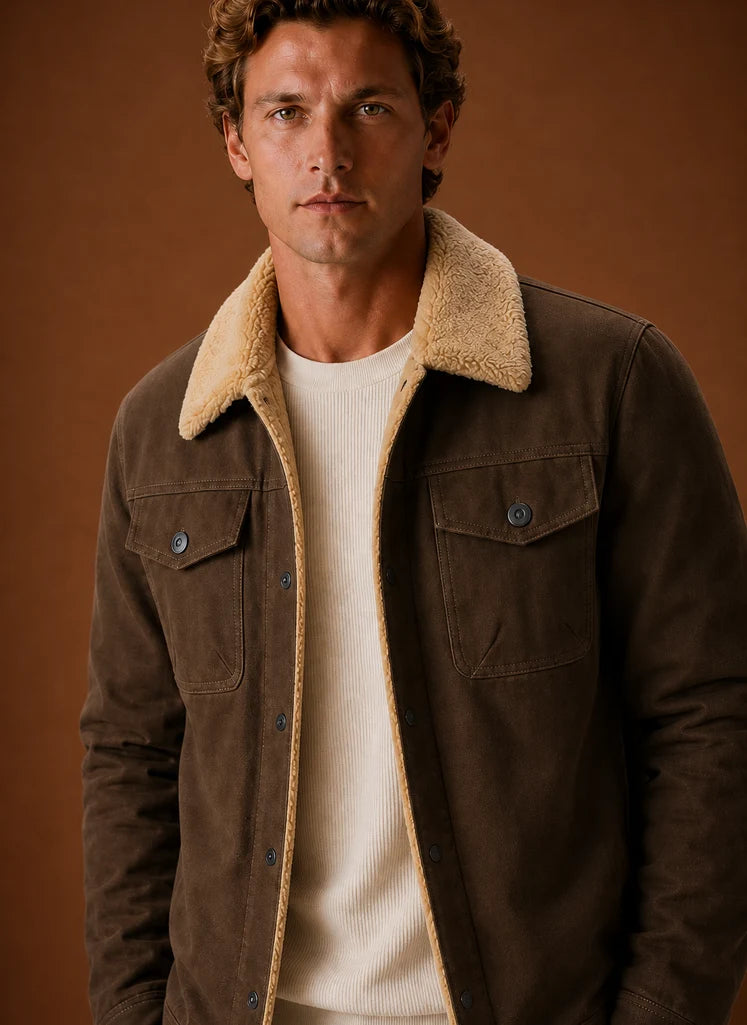 Men's Sherpa-Lined Fleece Jacket for Casual Winter Wear 3