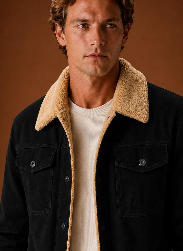 Men's Sherpa-Lined Fleece Jacket for Casual Winter Wear 7