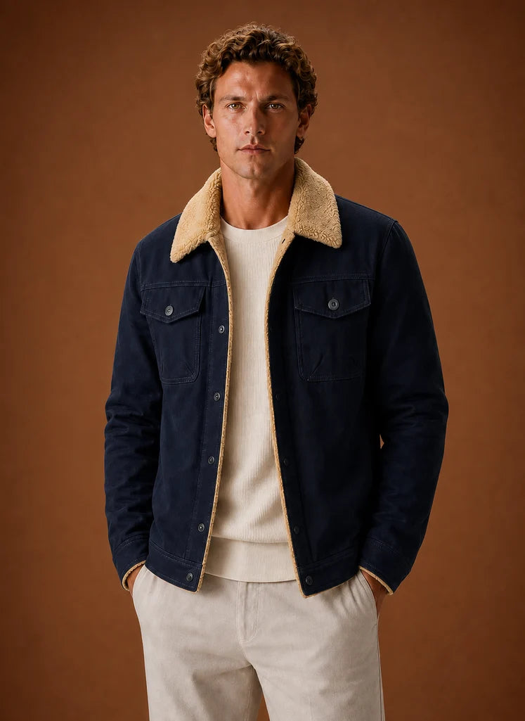 Men's Sherpa-Lined Fleece Jacket for Casual Winter Wear 8