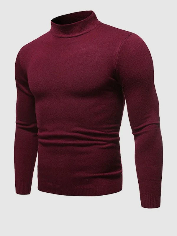 Men's Slim Fit Turtleneck Sweater for Autumn and Winter Layering 3