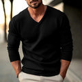 Men's Slim Fit V-Neck Sweater in Comfortable Knit Fabric 0