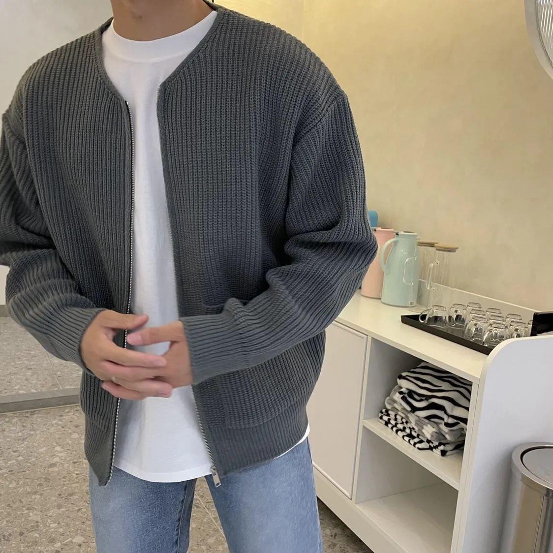 Men's Soft Knit Zip-Up Cardigan with Pockets 2