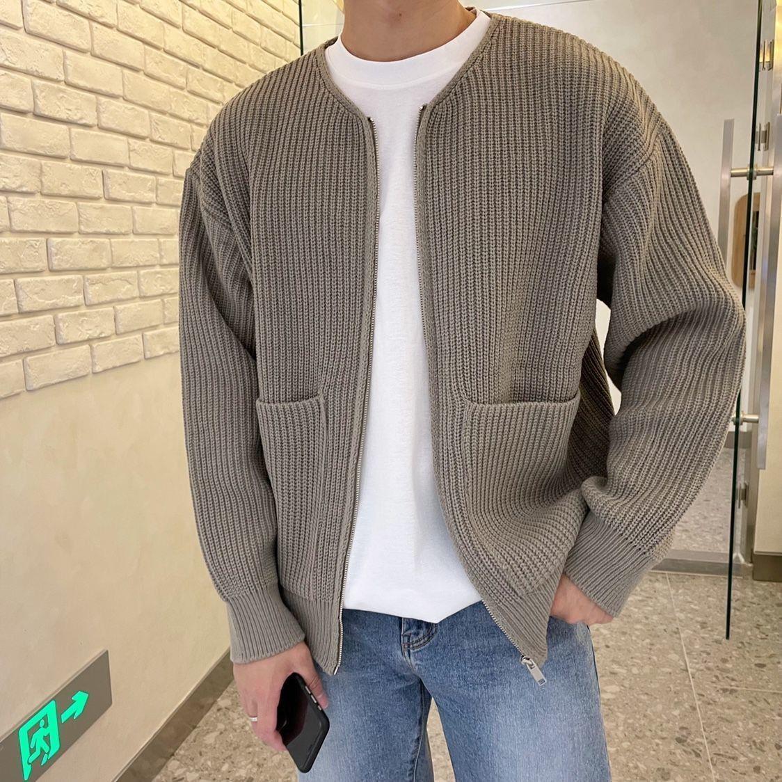 Men's Soft Knit Zip-Up Cardigan with Pockets 3