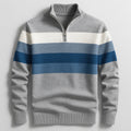 Men's Striped Quarter-Zip Pullover with Tailored Fit 0