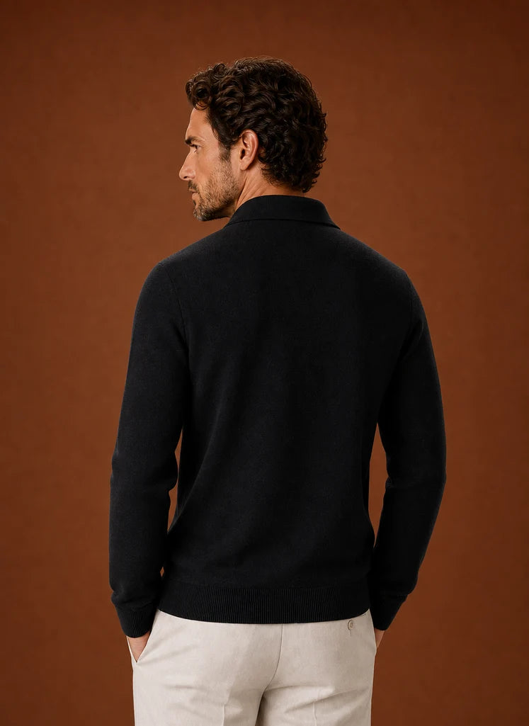 Men's Structured Knit Jacket with Full Zip and Utility Chest Pockets 2
