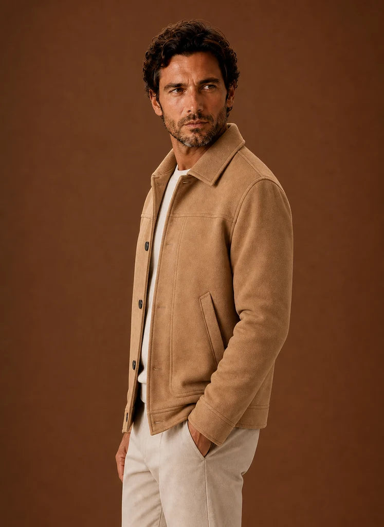 Men's Tailored Fit Button-Front Shirt Jacket for Layering 1