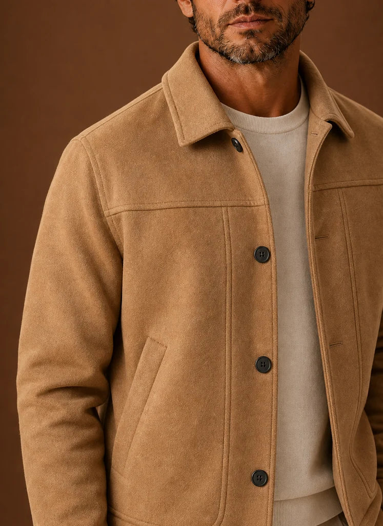 Men's Tailored Fit Button-Front Shirt Jacket for Layering 2