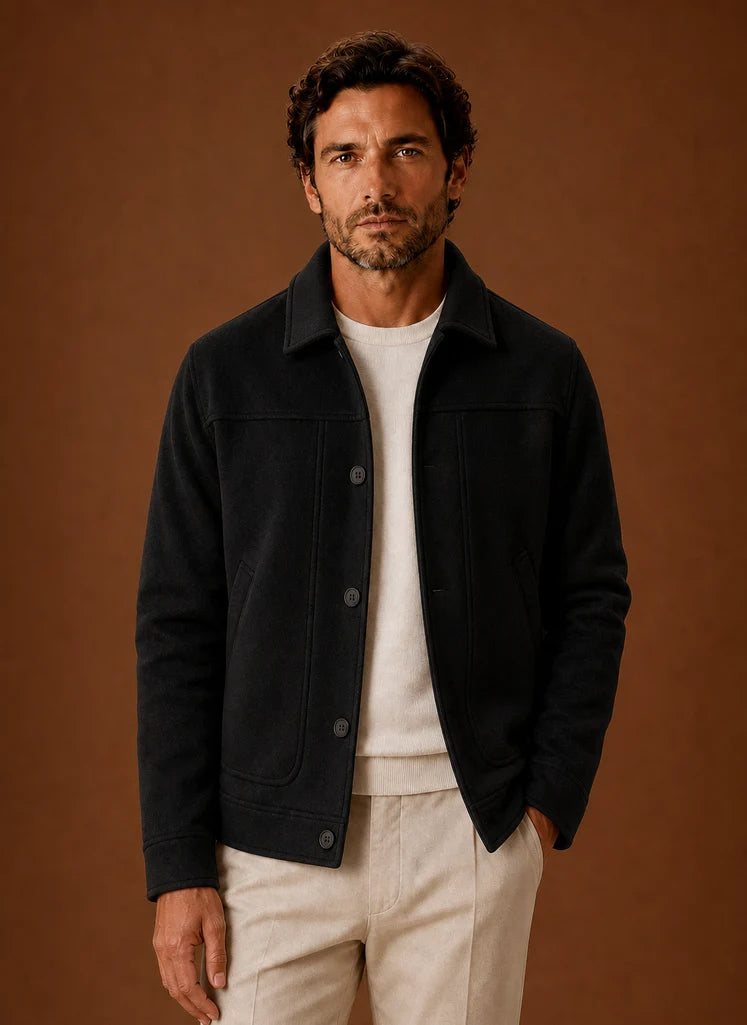 Men's Tailored Fit Button-Front Shirt Jacket for Layering 4