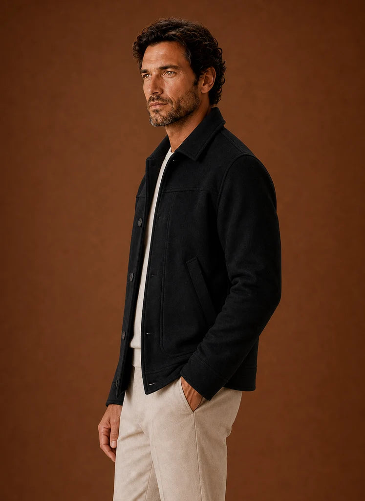Men's Tailored Fit Button-Front Shirt Jacket for Layering 5
