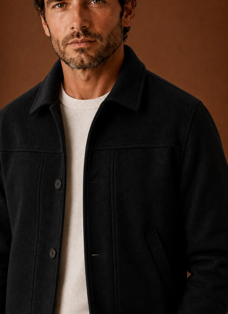 Men's Tailored Fit Button-Front Shirt Jacket for Layering 7