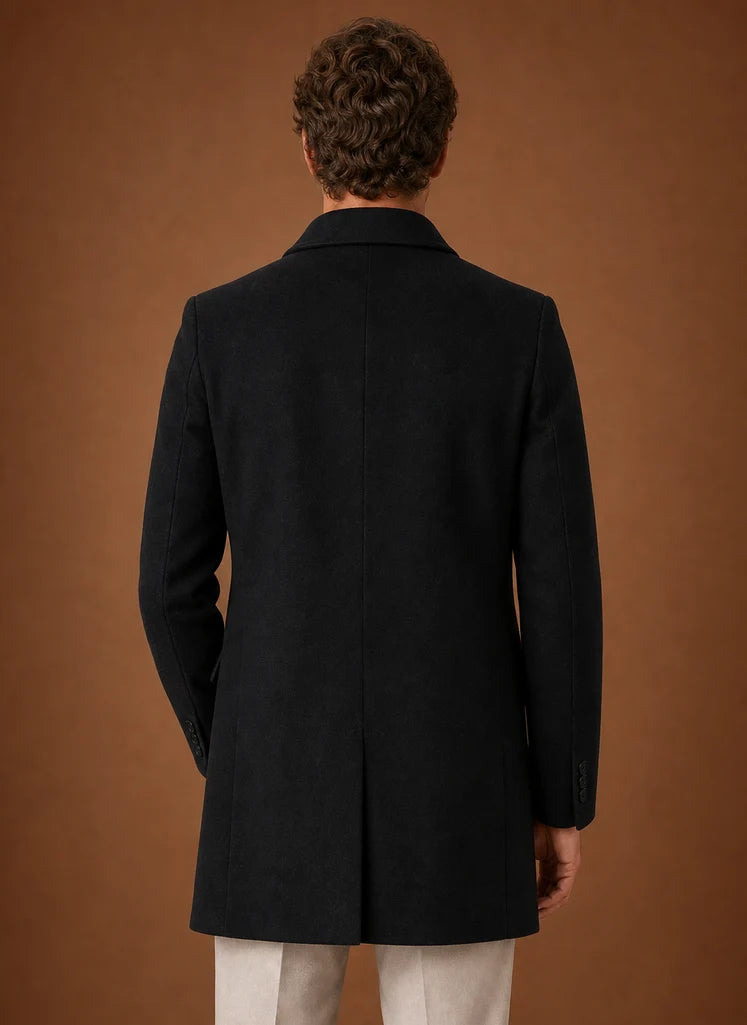 Men's Tailored Long Overcoat - Structured Fit for Winter Wear 2