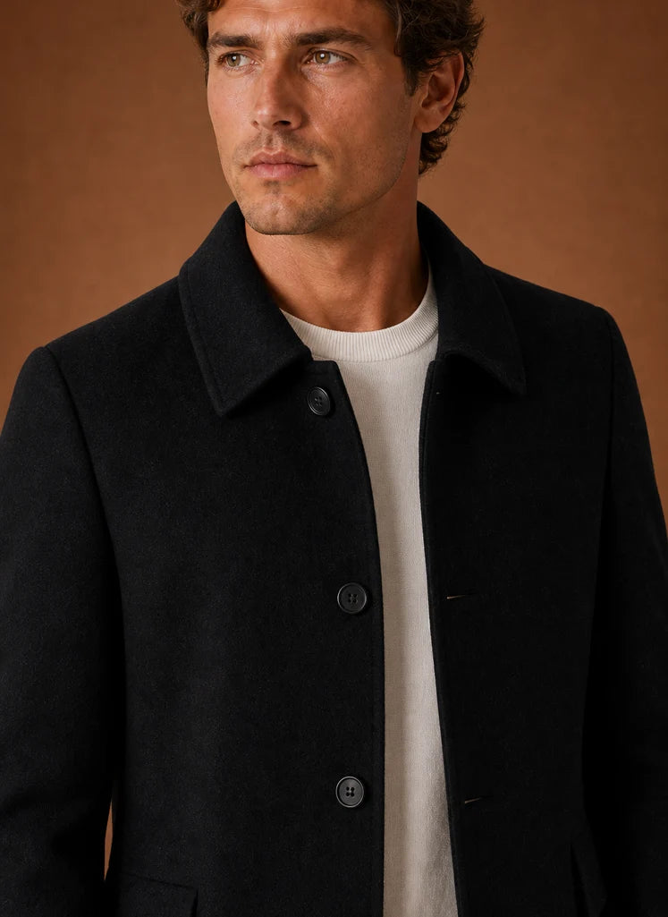 Men's Tailored Long Overcoat - Structured Fit for Winter Wear 3