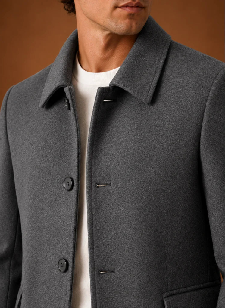 Men's Tailored Long Overcoat - Structured Fit for Winter Wear 7