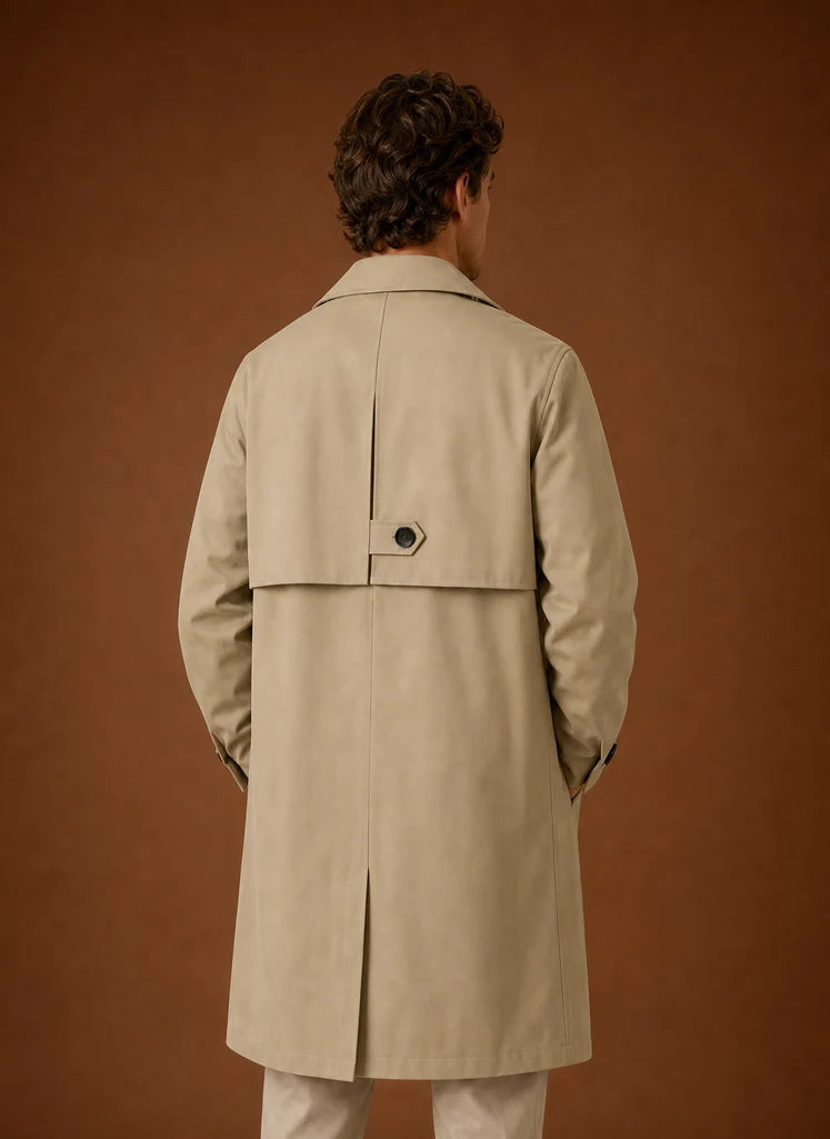 Men's Tailored Mid-Length Trench Coat for Versatile Layering 2