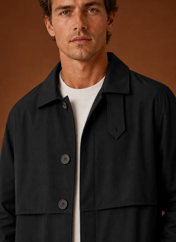 Men's Tailored Mid-Length Trench Coat for Versatile Layering 5
