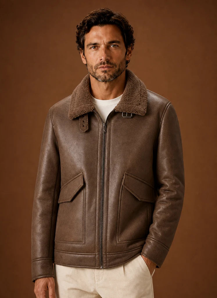 Men's Tailored Winter Overcoat with Structured Collar 0